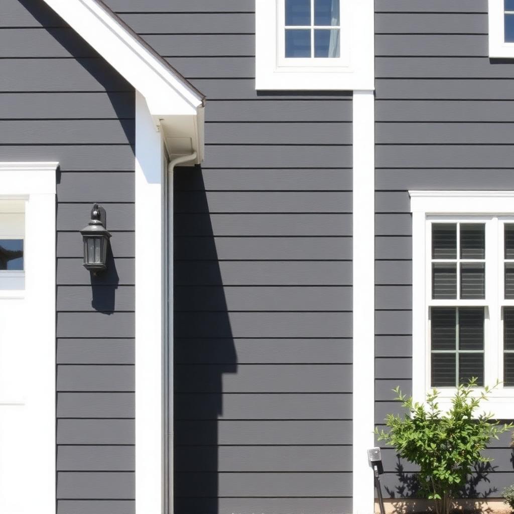 Crisp charcoal & white exterior after